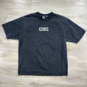 Coke Coca Cola XL Black‎ Faded Heavyweight Tshirt 67 Jersey Funny Tee Y2K 90s